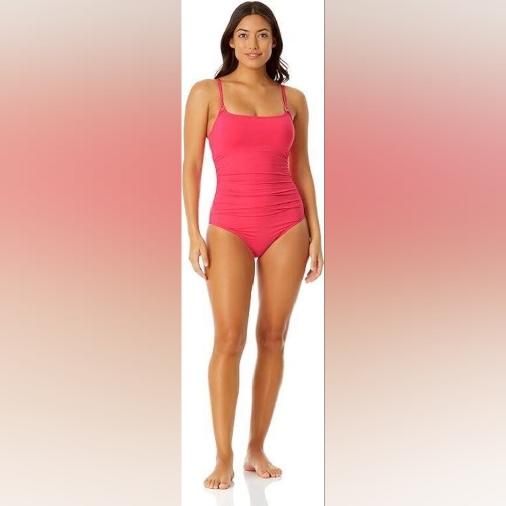 Anne Cole Shirred One Piece Swimsuit  Size 8  NWOT